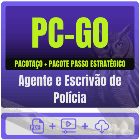 PC-GO (Agente e Escrivão de Polícia) Pacotaço - Pacote Teorico + Pacote Passo Estratégico