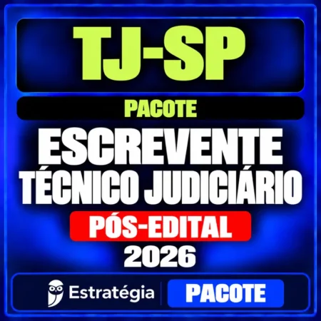Rateio Escrevente TJ-SP 2026 — pacote pós-edital do Estratégia no RCO