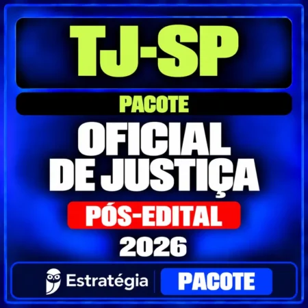 Rateio Oficial de Justiça TJ-SP 2026 — pacote pós-edital do Estratégia no RCO