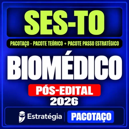 Rateio SES-TO (Biomédico) Pacotaço - Pacote Teórico + Pacote Passo Estratégico - 2026 (Pós-Edital)