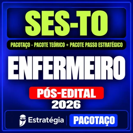 Rateio SES-TO (Enfermeiro) Pacotaço - Pacote Teórico + Pacote Passo Estratégico- 2026 (Pós-Edital)