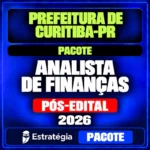 Rateio Pacote para Prefeitura de Curitiba-PR (Analista de Finanças) 2026 (Pós-Edital)