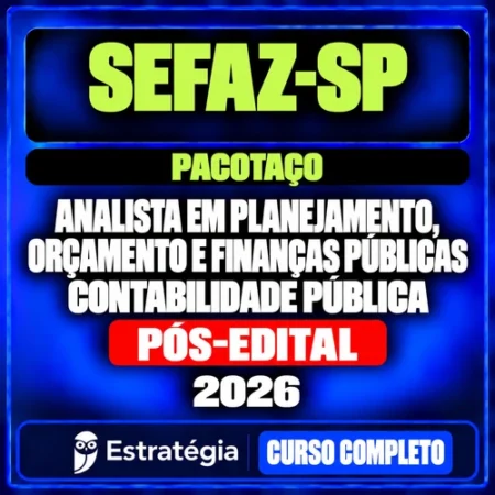Rateio Pacotaço - Pacote Teórico + Pacote Passo Estratégico para SEFAZ-SP (Analista em Planejamento, Orçamento e Finanças Públicas - Contabilidade Pública) 2026 (Pós-Edital) — Estratégia Concursos — RCO