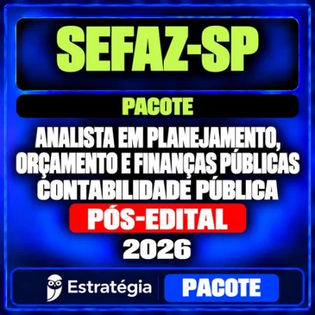 Rateio Pacote para SEFAZ-SP (Analista em Planejamento, Orçamento e Finanças Públicas - Contabilidade Pública) 2026 (Pós-Edital) — Estratégia Concursos — RCO