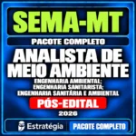 Rateio Pacote Completo para SEMA-MT (Analista de Meio Ambiente - Engenharia Ambiental; Engenharia Sanitarista, Engenharia Sanitária e Ambiental) 2026 (Pós-Edital)